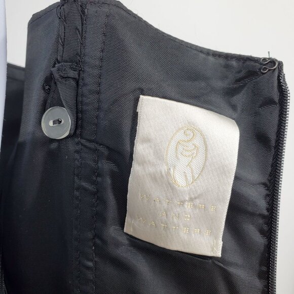 Vintage Watters and Watters Black Minimalist Cocktail Prom Classy Formal Dress 8 - Picture 3 of 7